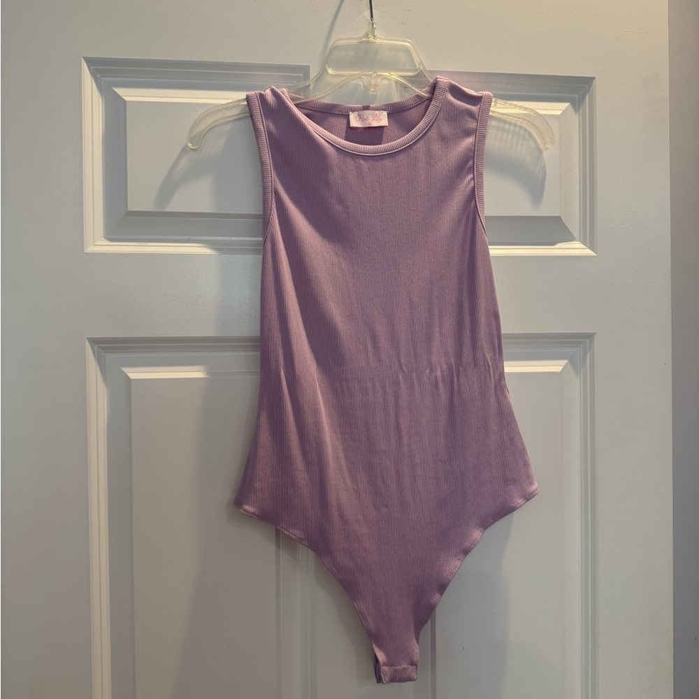 Pink Lily Lavender Sleeveless Bodysuit